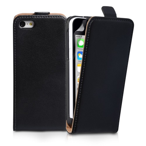 Custodia flip nera vera pelle - custodia,